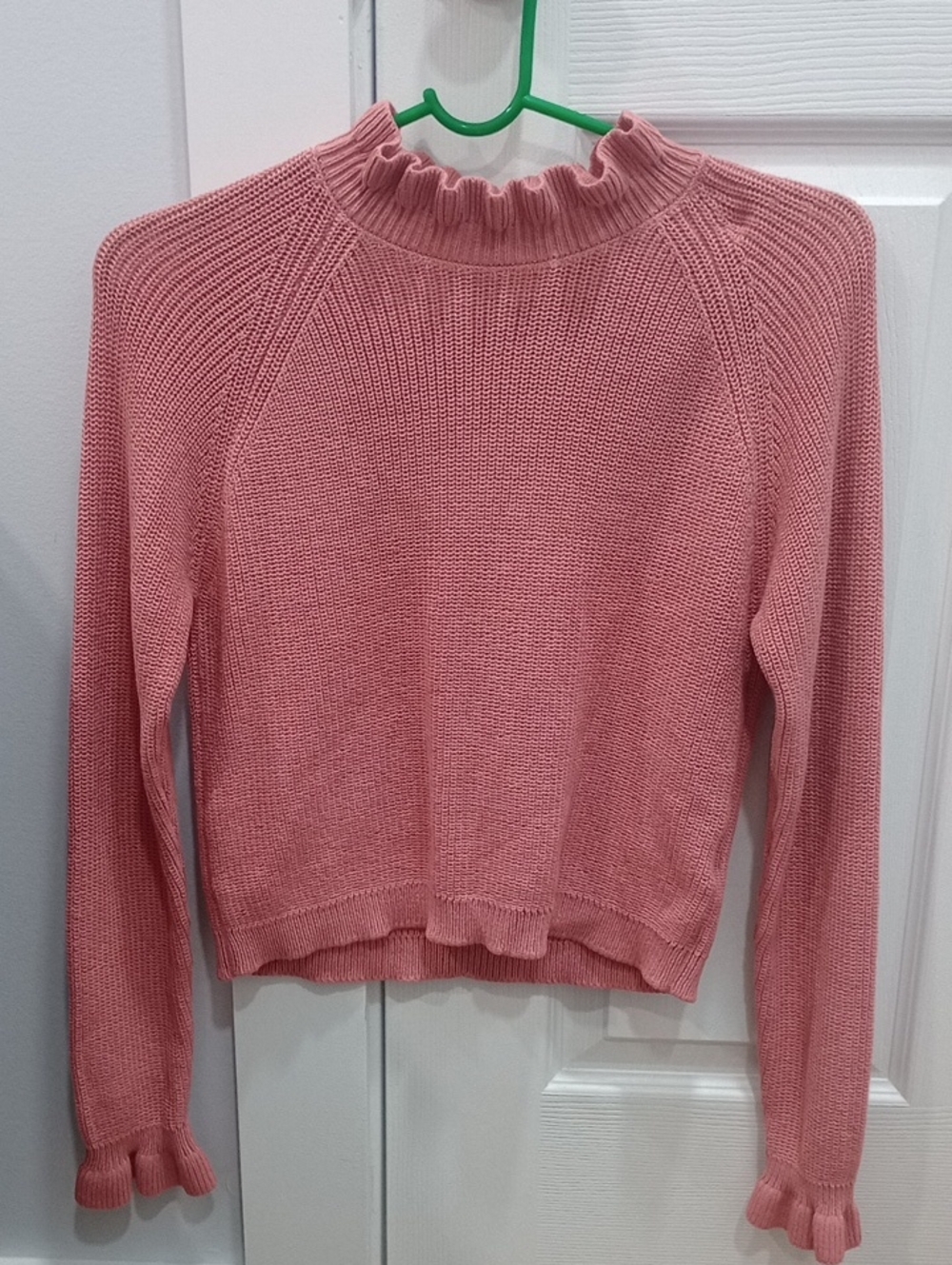 Ruffled Mock Neck Sweater - Dusty Rose